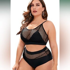 Navy Mesh Bikini Set